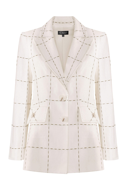 Пиджак с принтом в виде строчки Цвет Кремовый
