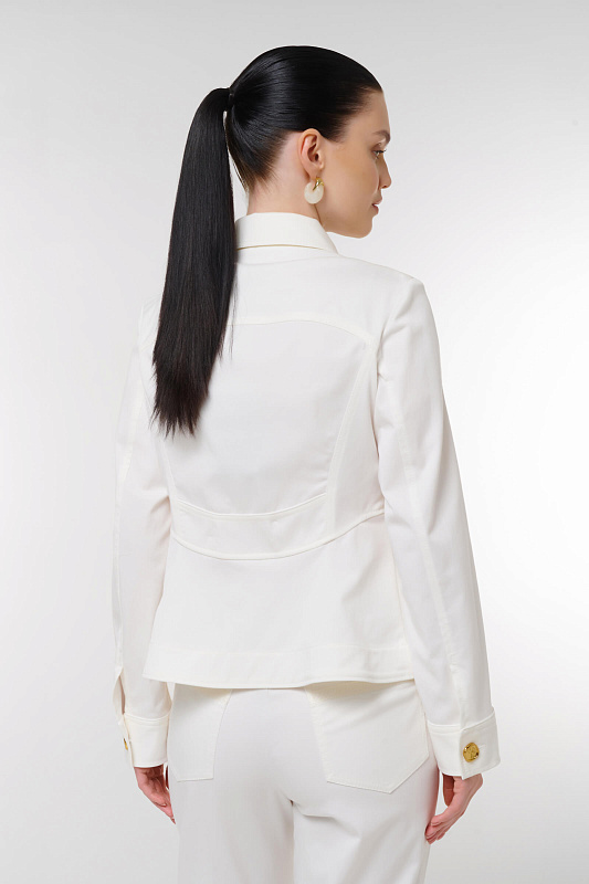 Приталенный жакет на молнии Цвет Кремовый Изображение 2