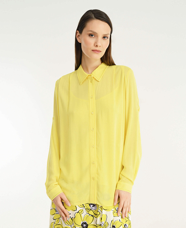 Рубашка с отложным воротником Цвет Желтый