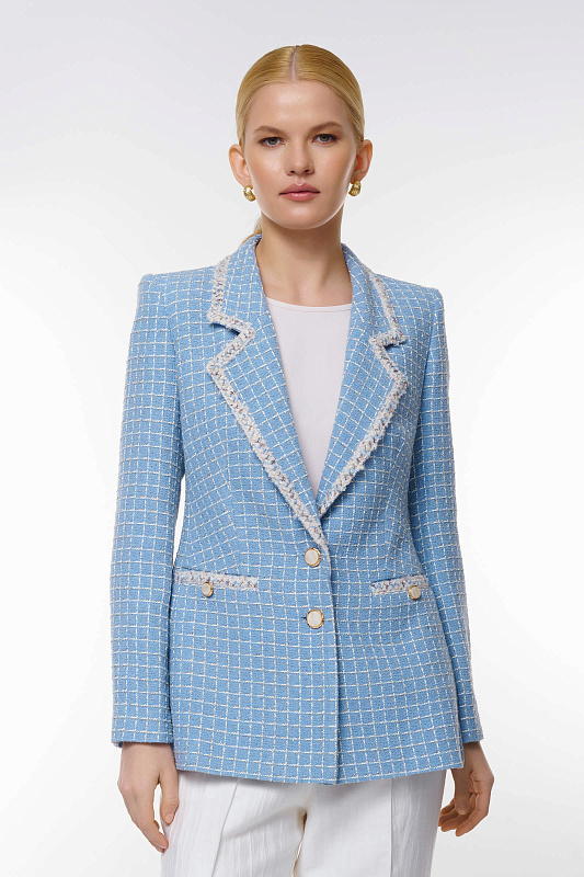 Пиджак с люрексом Цвет Голубой