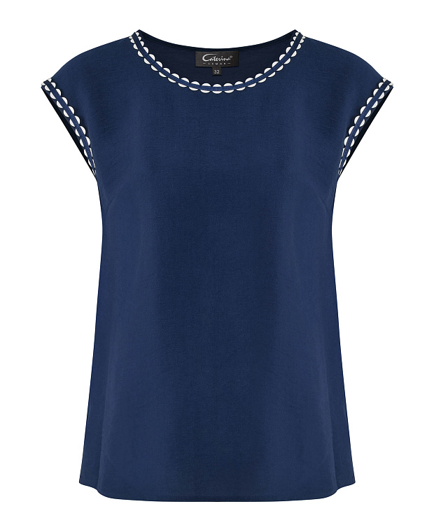 Топ с окантовкой Цвет Синий