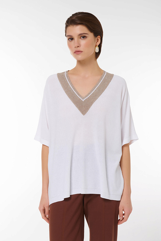 Джемпер с люрексом Цвет Белый