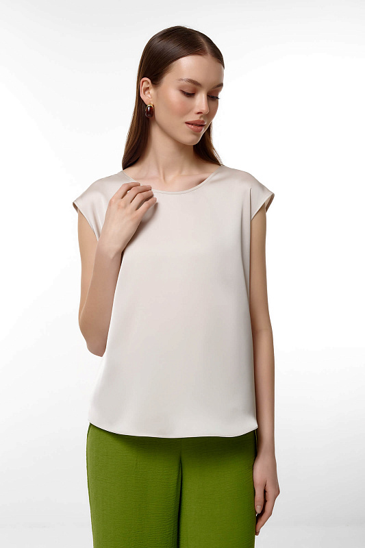 Топ с коротким рукавом Цвет Бежевый