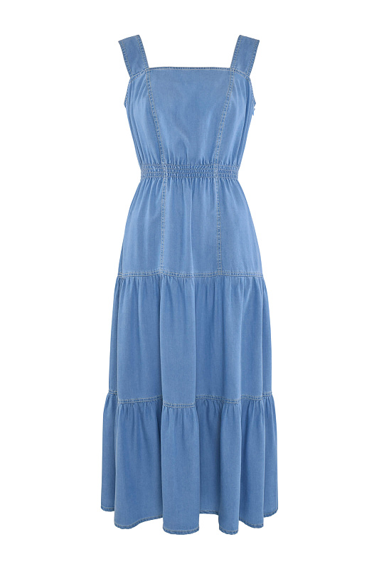 Платье из денима с воланами Цвет Синий