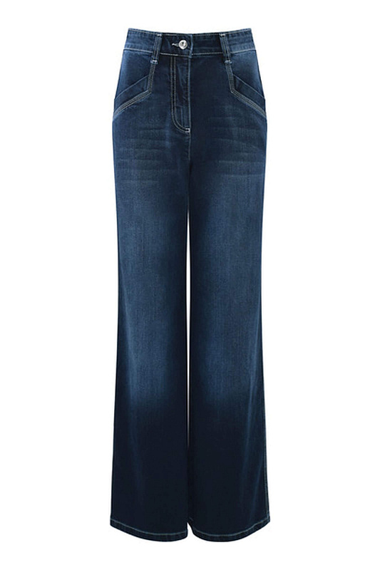 Джинсы с высокой посадкой Цвет Синий