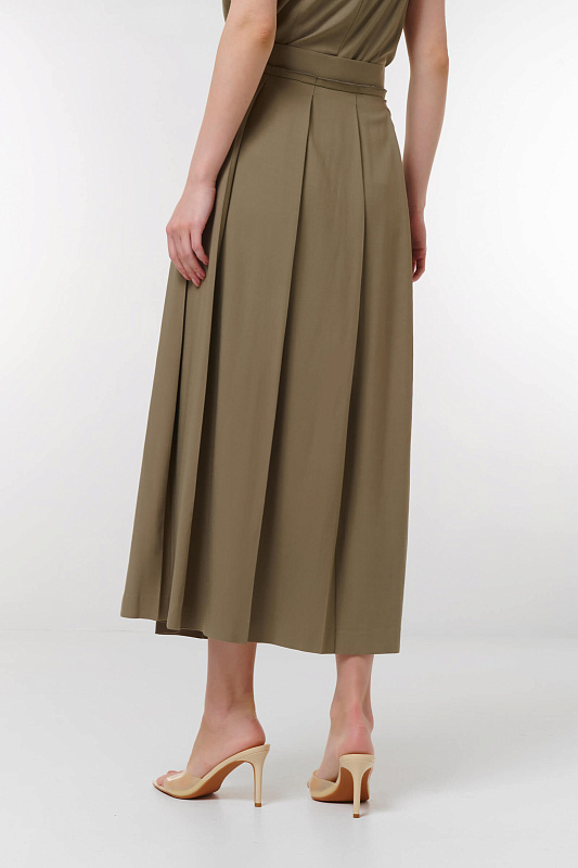 Юбка миди с клиньями Цвет Оливковый Изображение 2