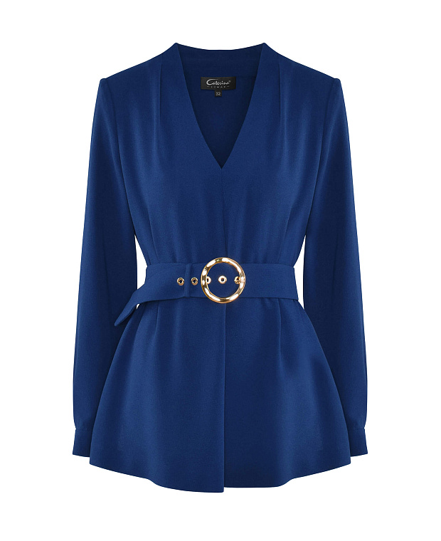 Блузка с V-образным вырезом Цвет Синий