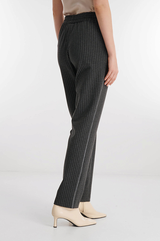 Брюки в полоску из смесовой вискозы Цвет Серый Изображение 2