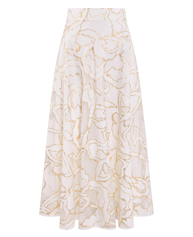 Юбка миди с абстрактным принтом Цвет Кремовый