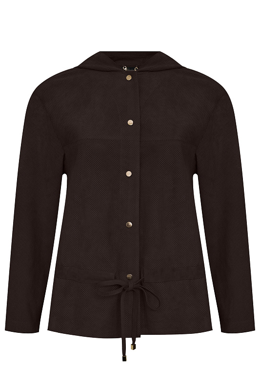 Куртка с перфорацией из натуральной кожи Цвет Коричневый