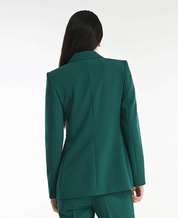 Пиджак с атласными деталями Цвет Зеленый Изображение 2