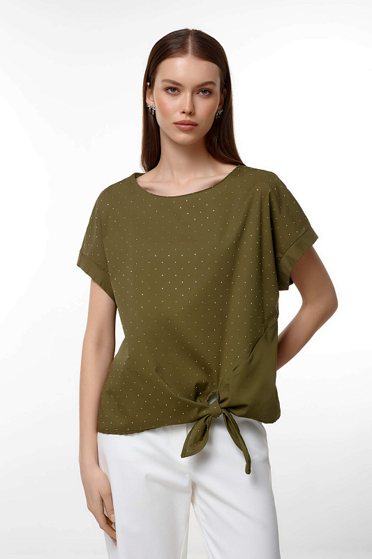Блузка с коротким рукавом Цвет Зеленый