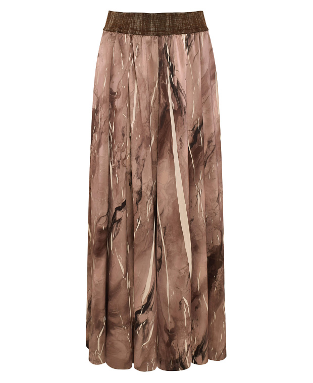 Широкие брюки из фактурной ткани Цвет Коричневый