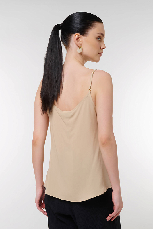 Топ на тонких бретельках Цвет Бежевый Изображение 2