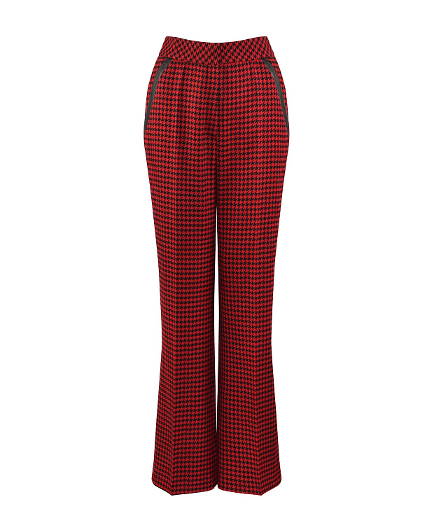 Широкие брюки с узором «гусиная лапка» Цвет Красный