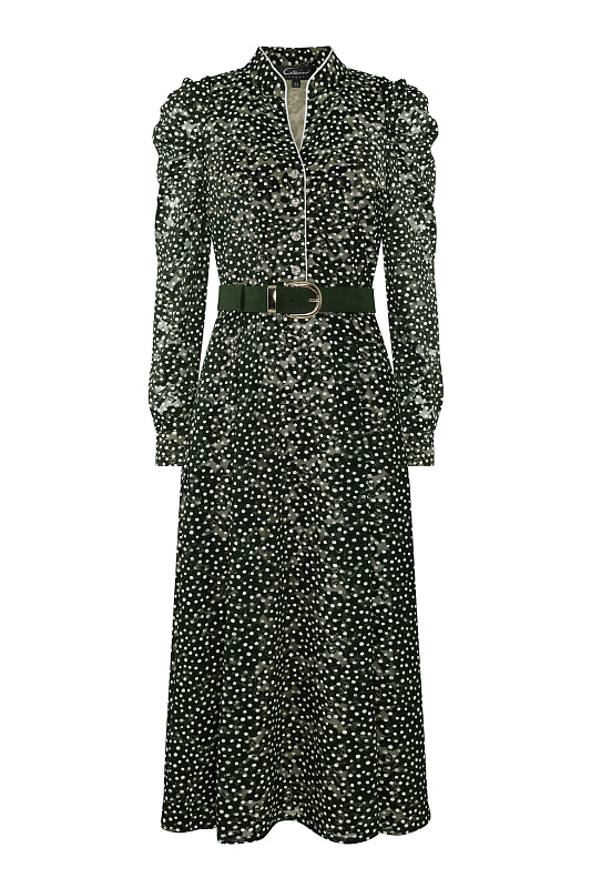 Платье макси с ремнем Цвет Зеленый