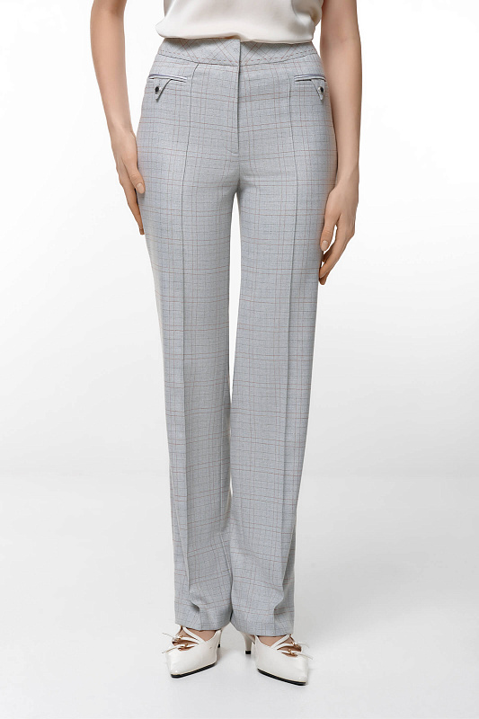 Костюмные брюки в клетку Цвет Серый