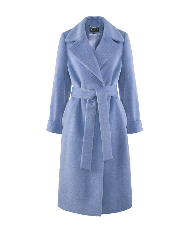 Пальто с шерстью альпаки Цвет Голубой