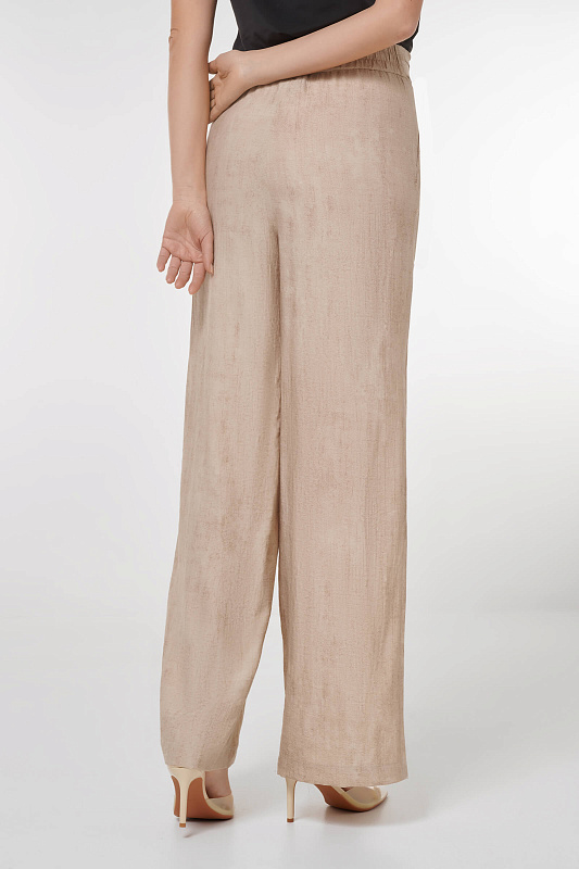Широкие брюки с эффектом потертости Цвет Бежевый Изображение 2
