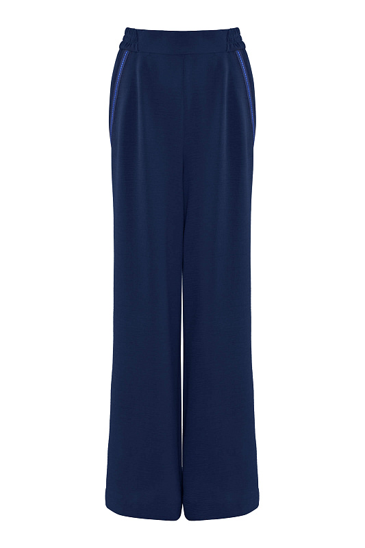 Широкие брюки из трикотажа Цвет Синий