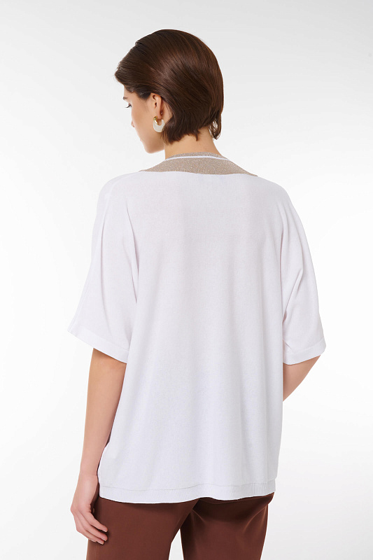 Джемпер с люрексом Цвет Белый Изображение 2