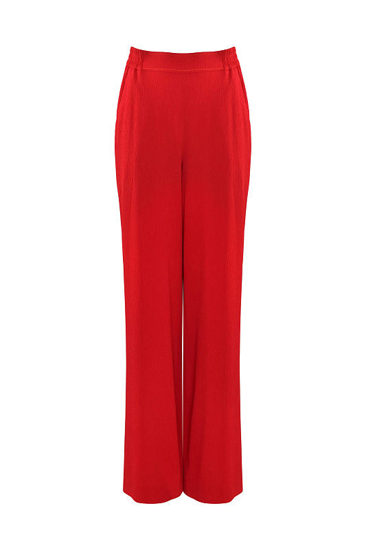 Широкие брюки на резинке Цвет Красный
