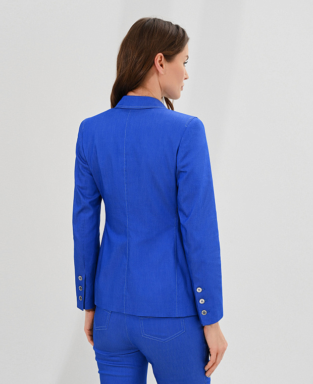 Приталенный пиджак на пуговицах Цвет Синий Изображение 2