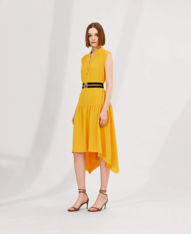 Платье с асимметричным низом Цвет Желтый
