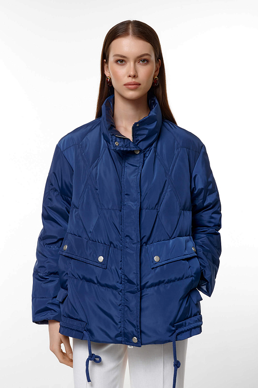 Стеганная куртка на кулиске Цвет Синий