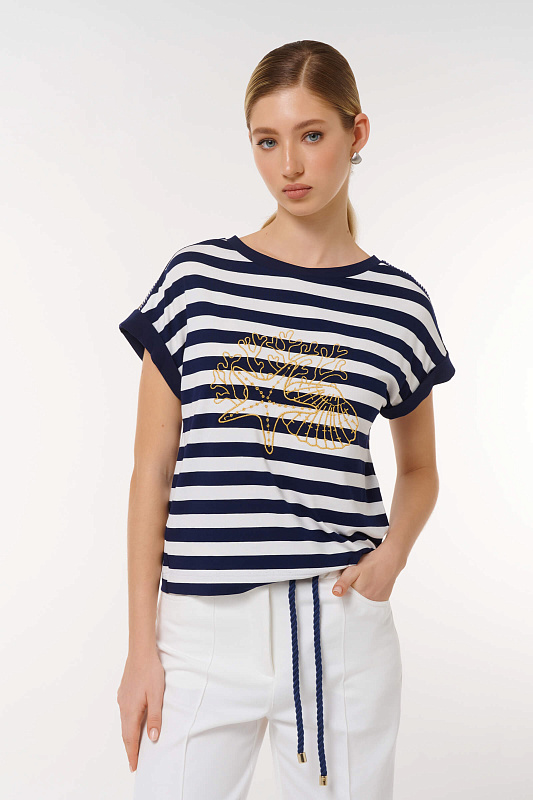 Футболка с вышивкой Цвет Мультиколор