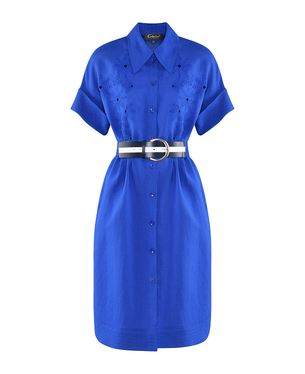 Легкое платье с вышивкой Цвет Синий