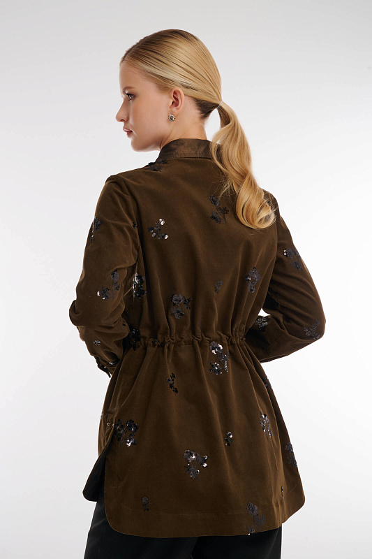 Туника из вельвета с пайетками Цвет Коричневый Изображение 2