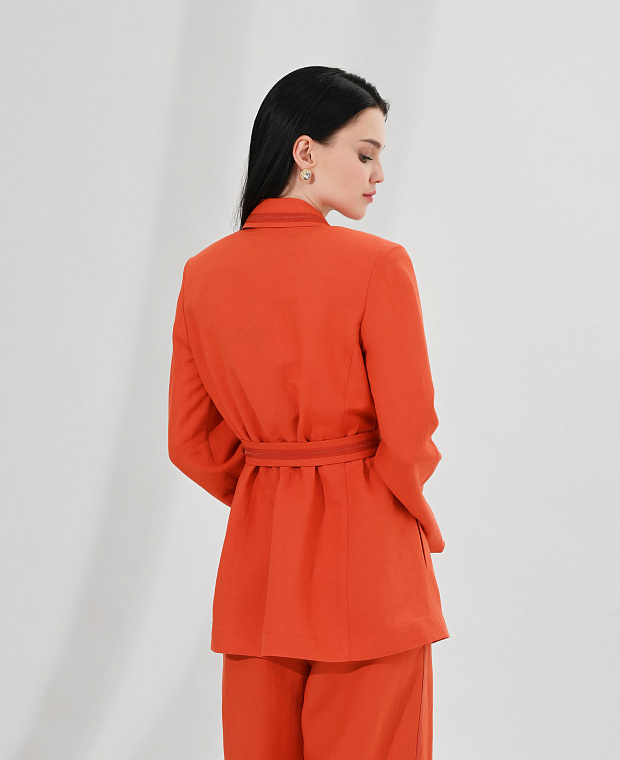 Легкий пиджак с поясом Цвет Оранжевый Изображение 2