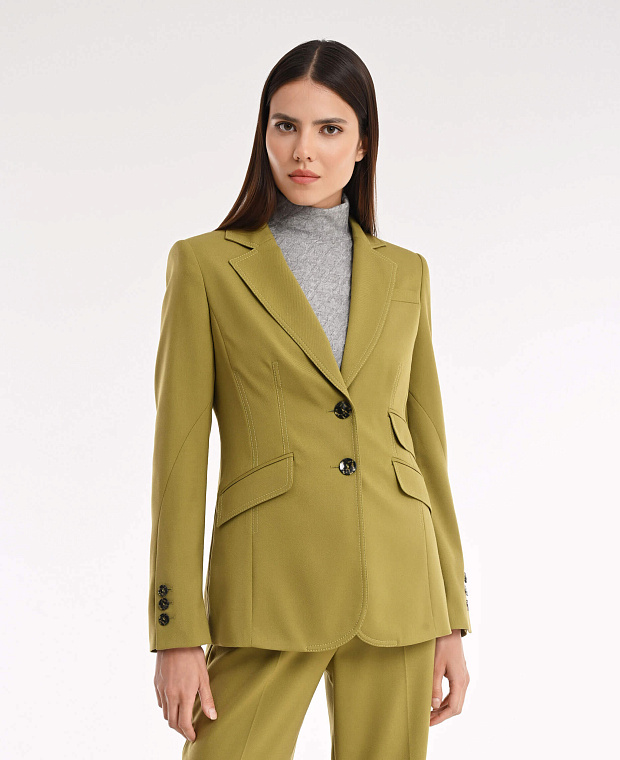 Пиджак с контрастными пуговицами Цвет Оливковый
