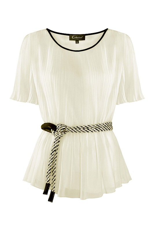 Блузка с поясом Цвет Кремовый
