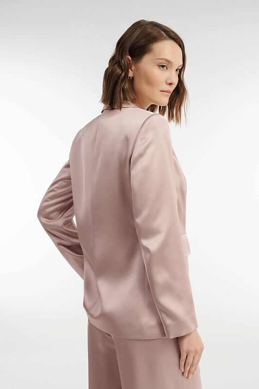 Атласный пиджак Цвет Розовый Изображение 2