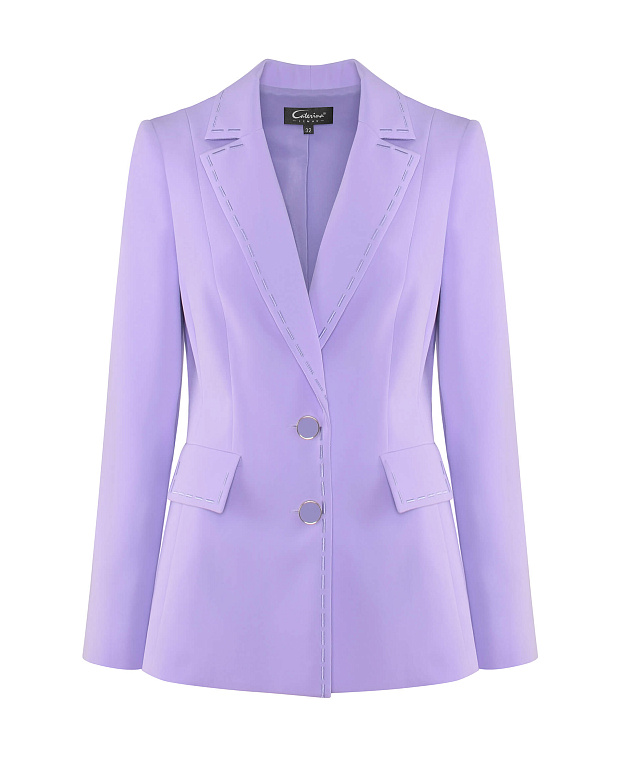 Приталенный пиджак с отстрочкой Цвет Фиолетовый