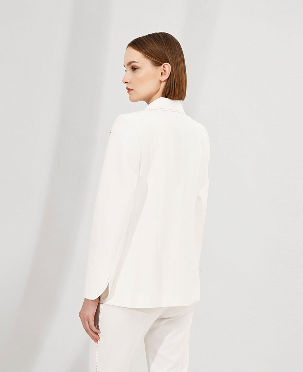 Классический пиджак на пуговицах Цвет Белый Изображение 2
