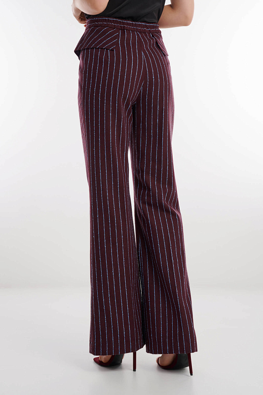Брюки в полоску Цвет Бордовый Изображение 2