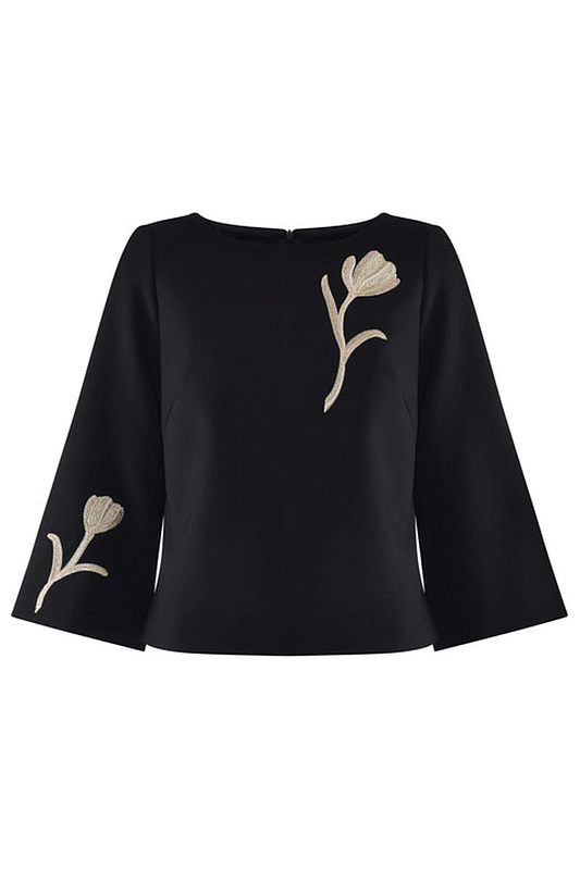 Блузка с вышивкой Цвет Черный