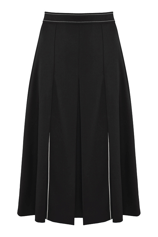 Юбка с декоративной тесьмой Цвет Черный