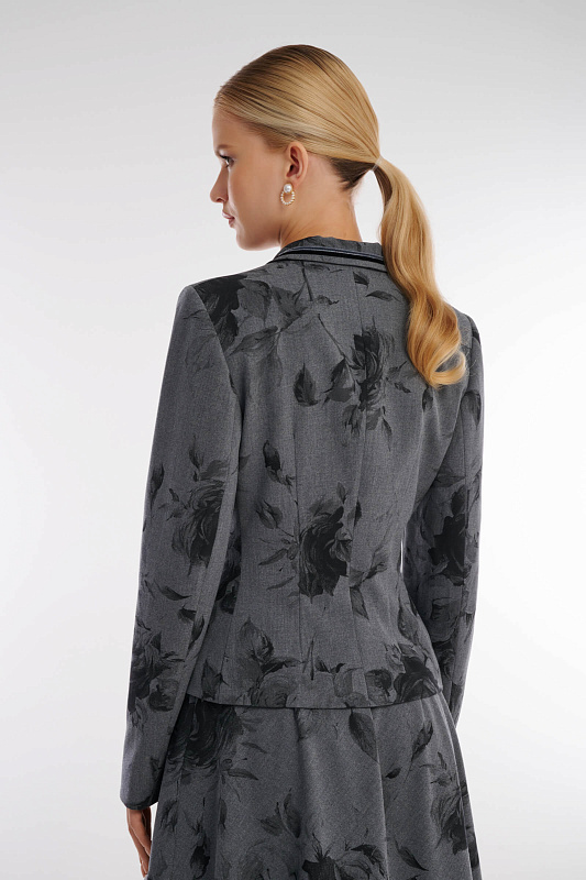 Жакет с цветочным принтом Цвет Серый Изображение 2