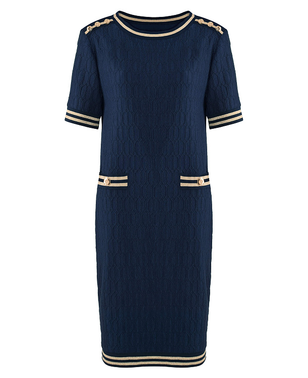 Платье с фактурным узором Цвет Синий