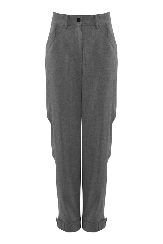 Зауженные брюки с регулируемыми манжетами Цвет Серый
