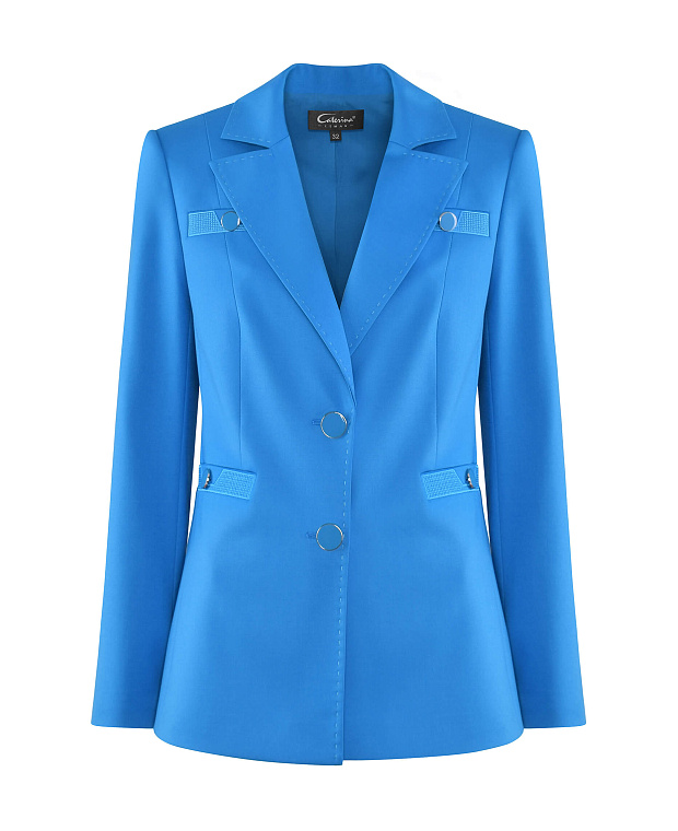 Приталенный пиджак с английским воротником Цвет Голубой