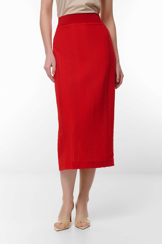 Юбка-карандаш из трикотажа Цвет Красный