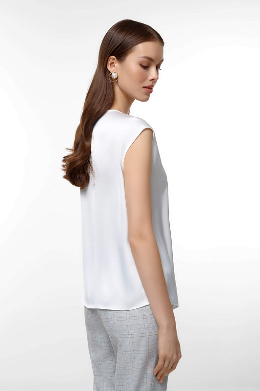 Топ из поливискозы Цвет Белый Изображение 2