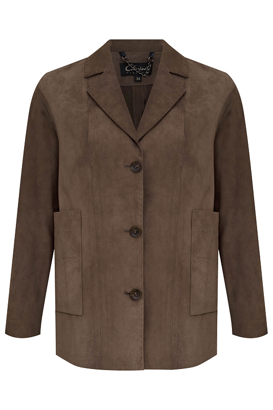 Удлиненная куртка из натуральной кожи Цвет Коричневый