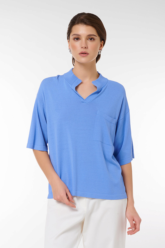 Джемпер свободного кроя Цвет Голубой