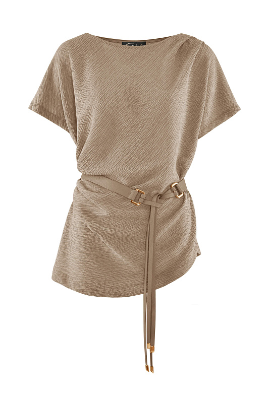 Блузка с драпировкой Цвет Бежевый